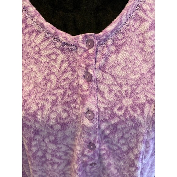 Women’s Pajama Gown Fleece Purple Size ? XL Oversized Relaxed Fit Comfortable - Picture 3 of 10